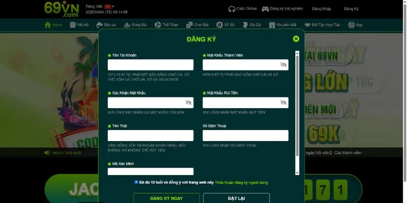 Đăng ký 69vn - Tạo tài khoản nhanh, nhận ưu đãi hấp dẫn 6 Đăng ký 69vn - Tạo tài khoản nhanh, nhận ưu đãi hấp dẫn